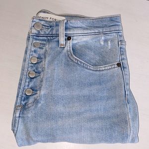 Denim Forum Yoko High Rise Slim exposed button fly